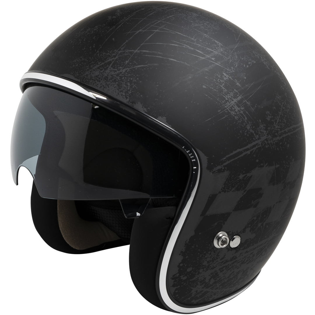 Ixs77 2.5 capacete aberto Matt preto /cinza