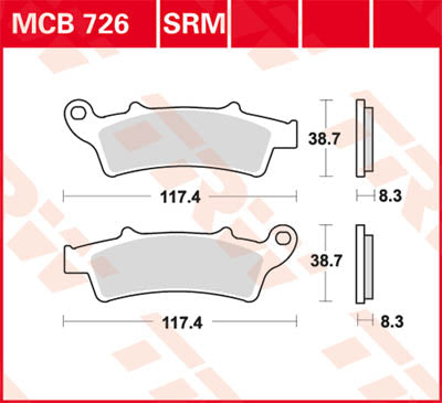 Scooter de Sinter de pastilha de freio TRW 125+ MCB726SRM