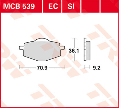TRW Brake Pad Organic Scooter -125 MCB539EC