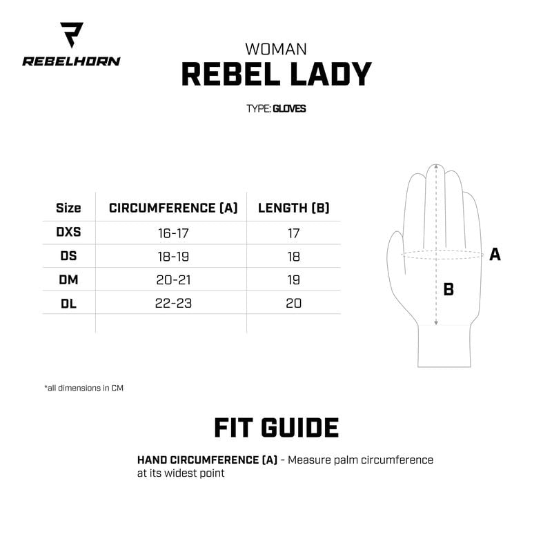 Rebelhorn Women MC Gloves Rebel Black