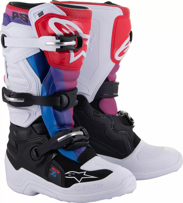 Alpinestars (MX) Tech7s W/B/Rainbow 6 2015017-289-6