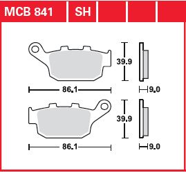 TRW BRAKE PAD SINTER REAR STREET MCB841SH