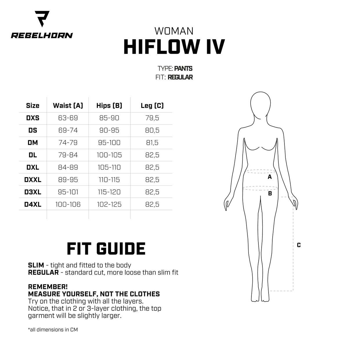 Rebelhorn dam têxtil mc calça hiflow iv preto