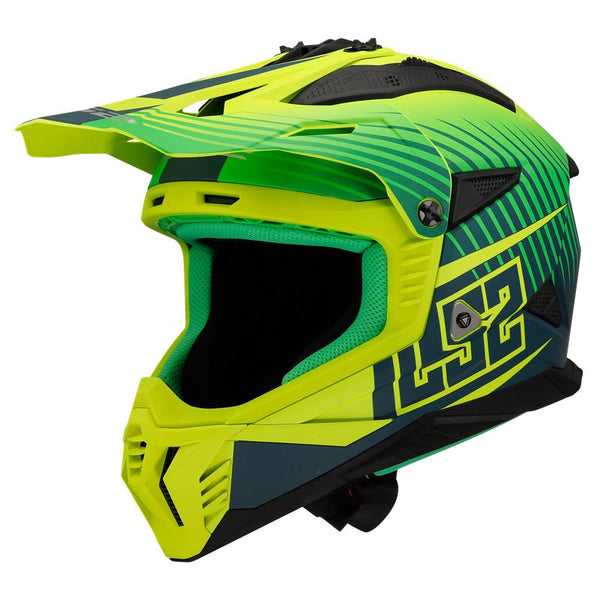 LS2 Cross MC Helmet Fast II Duck Matt Green /Flu