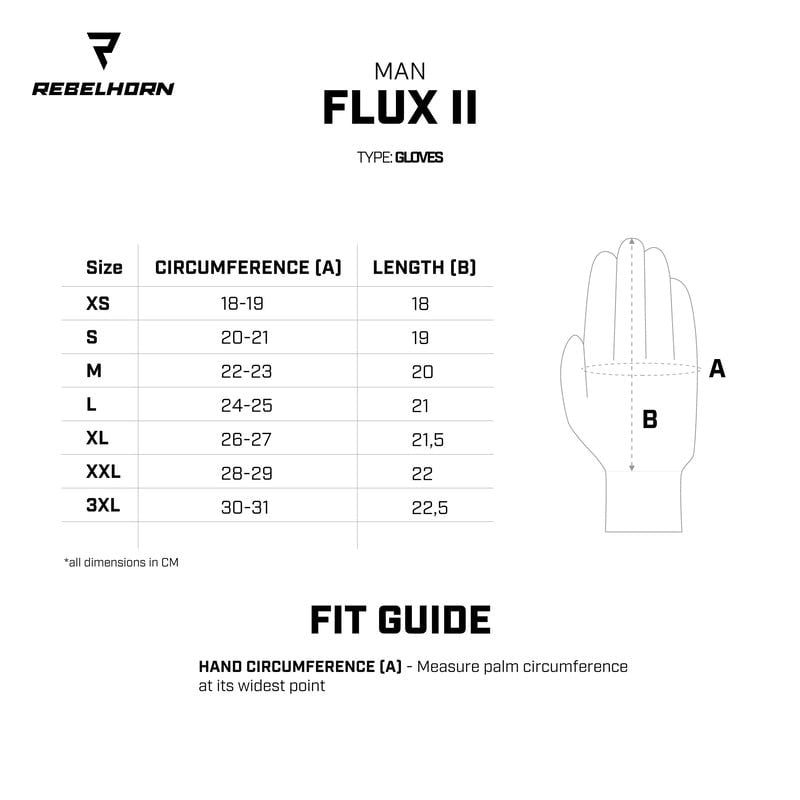 Rebelhorn MC Luvas Flux II preto /gripe