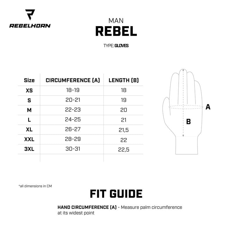 Rebelhorn Sport MC Luvas Rebel Black