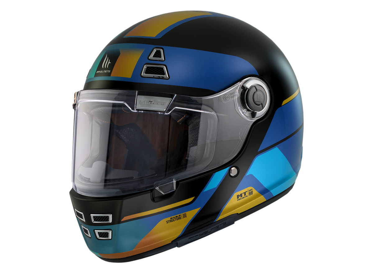 MT Helmets Integral Mc-Hjälm Jarama 68TH C9 Blue Matt