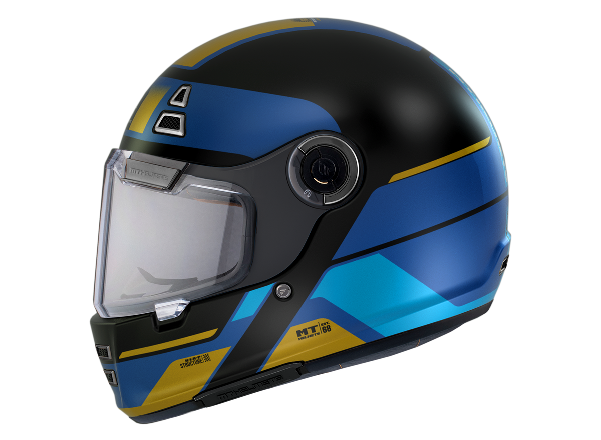 MT Helmets Integral Mc-Hjälm Jarama 68TH C9 Blue Matt