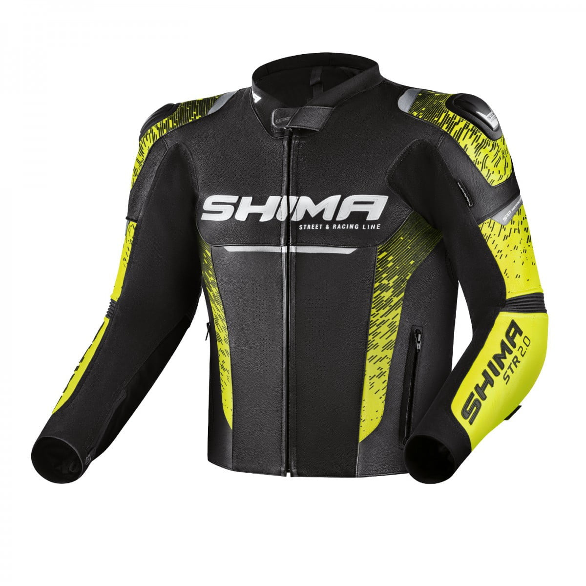 Shima mc-leather jacket str 2.0 black /flu