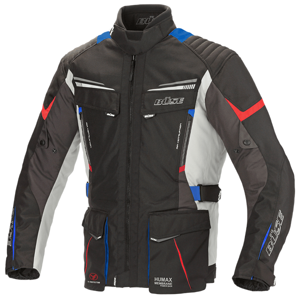 Büse têxtil mc-jacket lago pro preto /cinza