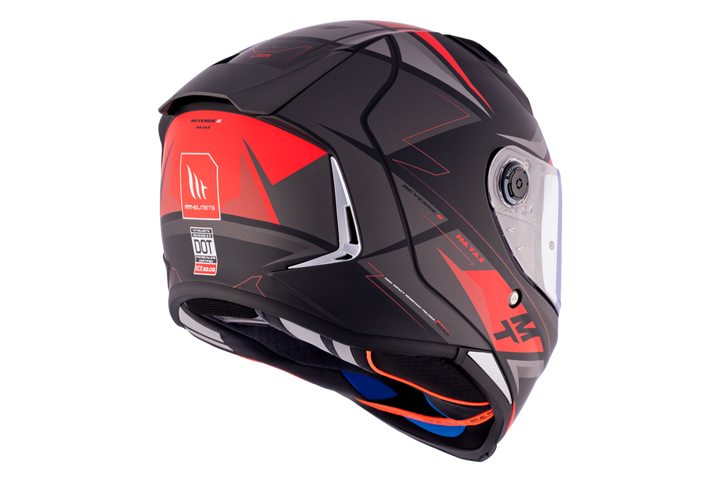 MT Helmets Integral Mc-Hjälm Revenge 2 Hatax B5 med modern grafik och visir, sedd från sidan. Idealisk för säker motorcykelkörning.
